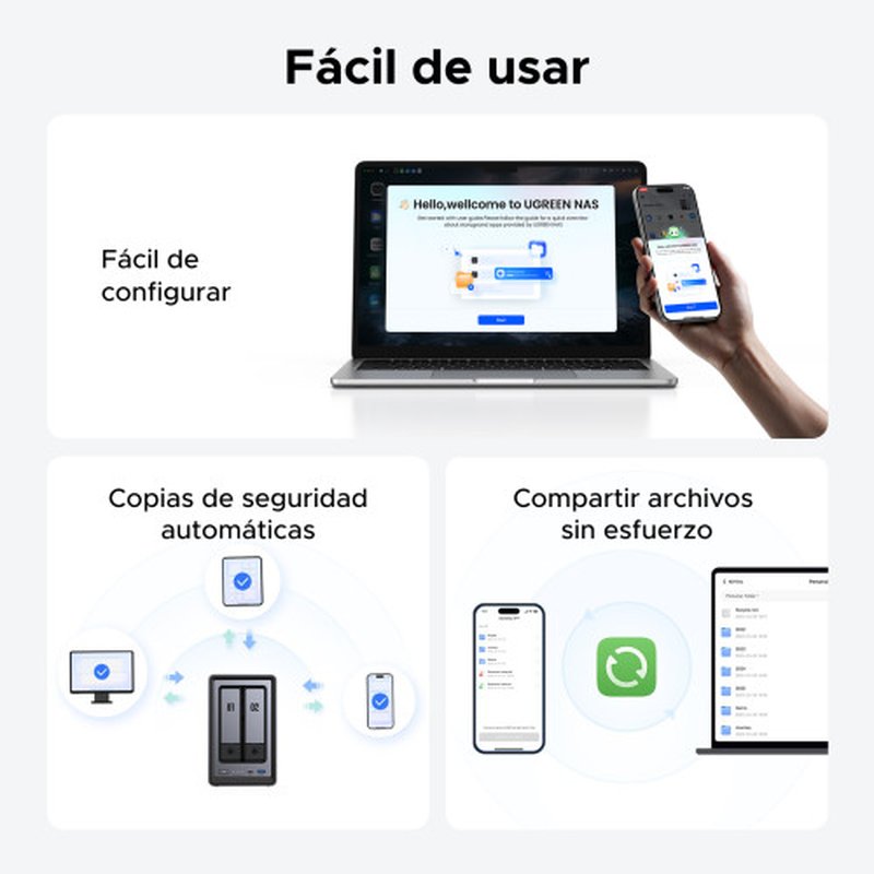 Reacondicionado | Ugreen NASync DXP2800 NAS System 2-Bay Compacto Intel® N N100 8 GB DDR5 0 TB UGOS Pro Negro - Imagen 5