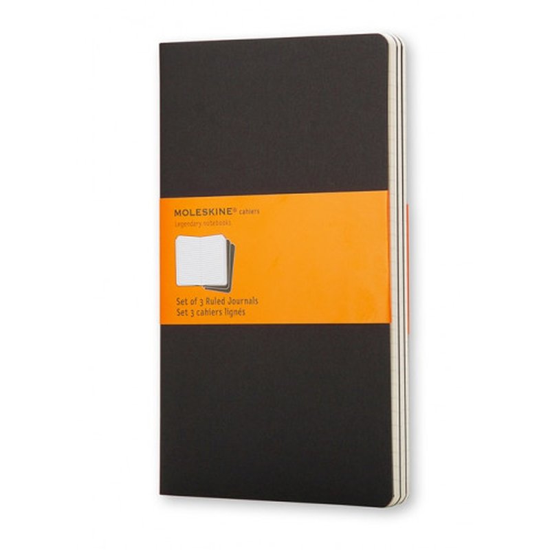 MOLESKINE Paq.3 libretas Cahier L rayas negro MOLESKINE Paq.3 libretas Cahier L rayas negro