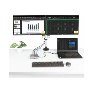 Alternative view of StarTech.com Adaptador Multipuertos USB-C - Vídeo Doble HDMI - 4K 60Hz - Hub USB 3.1 de 2 Puertos de 10Gbps - PD de 100W de Paso por USB - Cable de 30cm - Docking Station