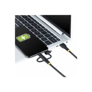 StarTech.com Cable Multicarga Resistente USB de 1m - Lightning/Micro-USB/USB-C - Certificado Apple MFi - Recubrimiento de Aramida - Cable Cargador USB Tipo C 3 en 1 - para iPhone/iPad/Android StarTech.com Cable Multicarga Resistente USB de 1m - Lightning/Micro-USB/USB-C - Certificado Apple MFi - Recubrimiento de Aramida - Cable Cargador USB Tipo C 3 en 1 - para iPhone/iPad/Android