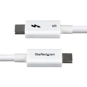 StarTech.com Cable Thunderbolt 5 Certificado de 1m - 80Gbps/120Gbps - 8K60Hz - PD 240W - Cable Thunderbolt Certificado - Compatible con Thunderbolt 4/USB4/USB-C/USB Tipo C - Blanco StarTech.com Cable Thunderbolt 5 Certificado de 1m - 80Gbps/120Gbps - 8K60Hz - PD 240W - Cable Thunderbolt Certificado - Compatible con Thunderbolt 4/USB4/USB-C/USB Tipo C - Blanco