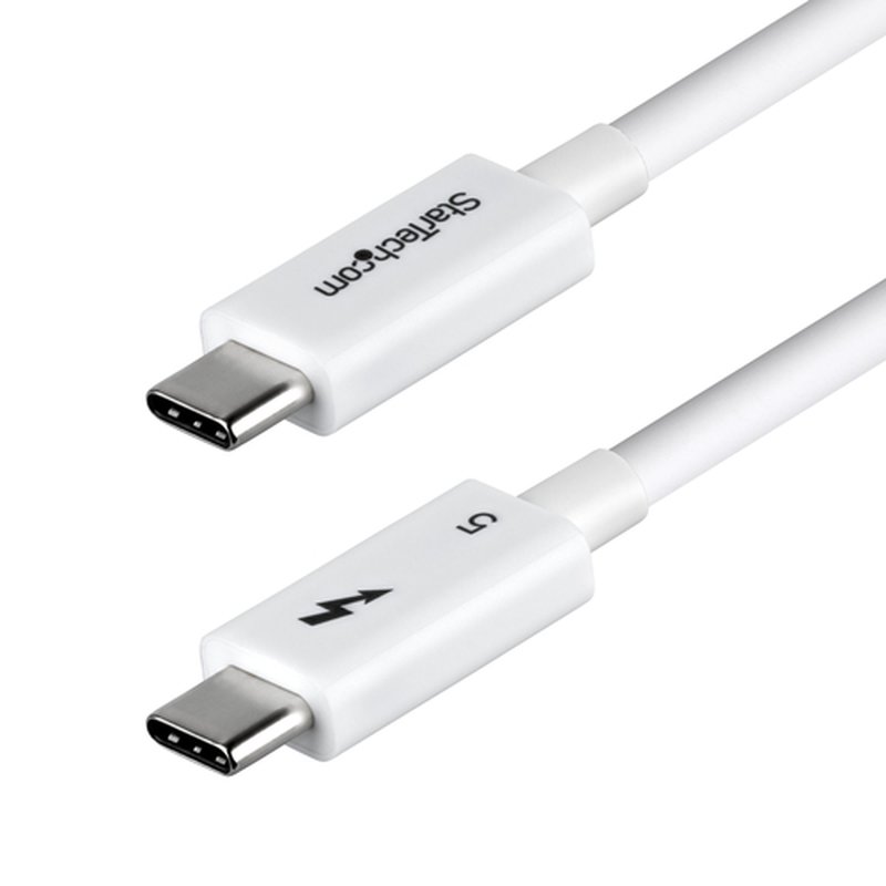 StarTech.com Cable Thunderbolt 5 Certificado de 50cm - 80Gbps/120Gbps - 8K60Hz - PD 240W - Cable Thunderbolt Certificado - Compatible con Thunderbolt 4/USB4/USB-C/USB Tipo C - Blanco StarTech.com Cable Thunderbolt 5 Certificado de 50cm - 80Gbps/120Gbps - 8K60Hz - PD 240W - Cable Thunderbolt Certificado - Compatible con Thunderbolt 4/USB4/USB-C/USB Tipo C - Blanco