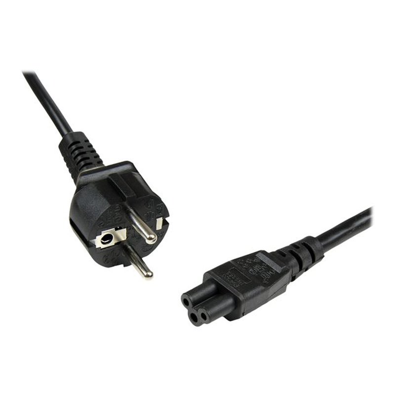 StarTech.com Cable de 2m de Alimentación para Portátiles, Enchufe UE a C5, 2,5A 250V, 18AWG, Cable de Repuesto para Cargador, Cable Hoja de Trébol Mickey Mouse, Cable para Europa, UL
