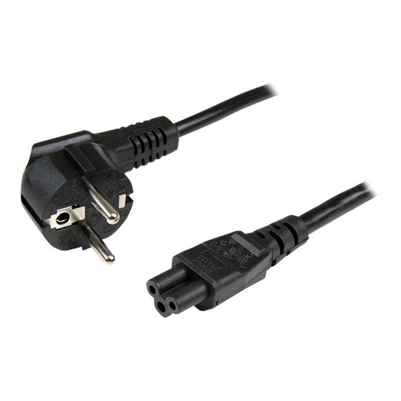 StarTech.com Cable de 2m de Alimentación para Portátiles, Enchufe UE a C5, 2,5A 250V, 18AWG, Cable de Repuesto para Cargador, Cable Hoja de Trébol Mickey Mouse, Cable para Europa, UL - Imagen 2