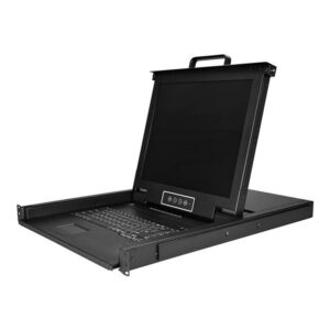 StarTech.com Consola KVM de 8 Puertos para Montaje en Rack con Cables de 1,8m - Teclado QWERTY - Conmutador KVM integrado con Monitor LCD de 17" - Switch KVM LCD 1U - KVM OSD - 50000 MTBF