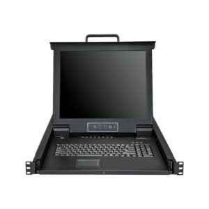 Alternative view of StarTech.com Consola KVM de 8 Puertos para Montaje en Rack con Cables de 1,8m - Teclado QWERTY - Conmutador KVM integrado con Monitor LCD de 17" - Switch KVM LCD 1U - KVM OSD - 50000 MTBF