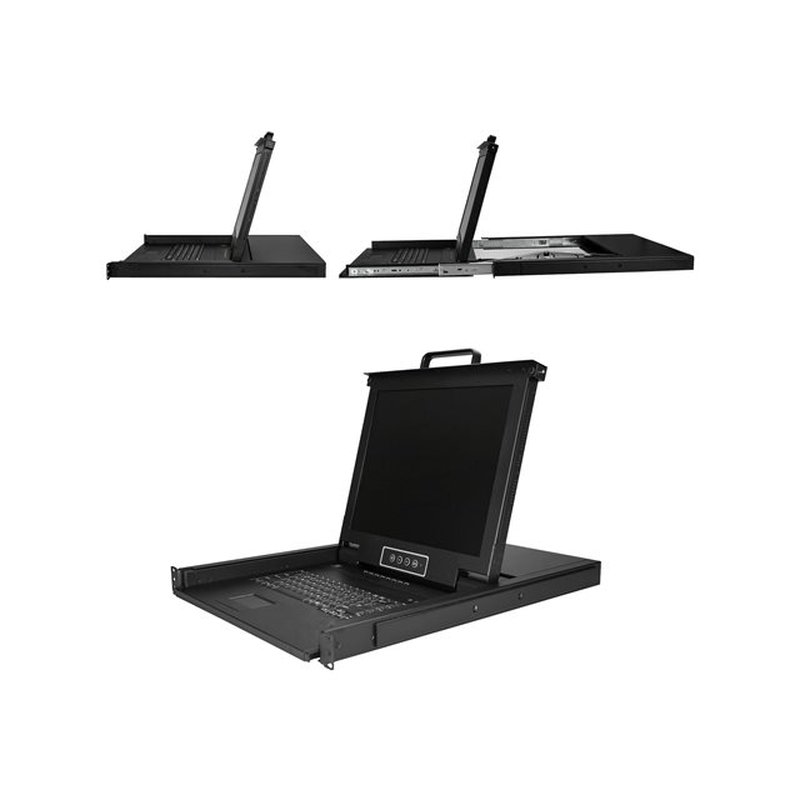 StarTech.com Consola KVM de 8 Puertos para Montaje en Rack con Cables de 1,8m - Teclado QWERTY - Conmutador KVM integrado con Monitor LCD de 17" - Switch KVM LCD 1U - KVM OSD - 50000 MTBF - Imagen 3