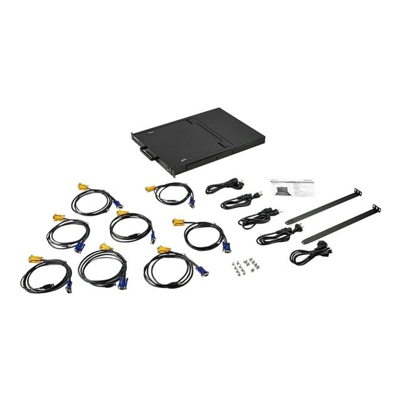 StarTech.com Consola KVM de 8 Puertos para Montaje en Rack con Cables de 1,8m - Teclado QWERTY - Conmutador KVM integrado con Monitor LCD de 17" - Switch KVM LCD 1U - KVM OSD - 50000 MTBF - Imagen 6