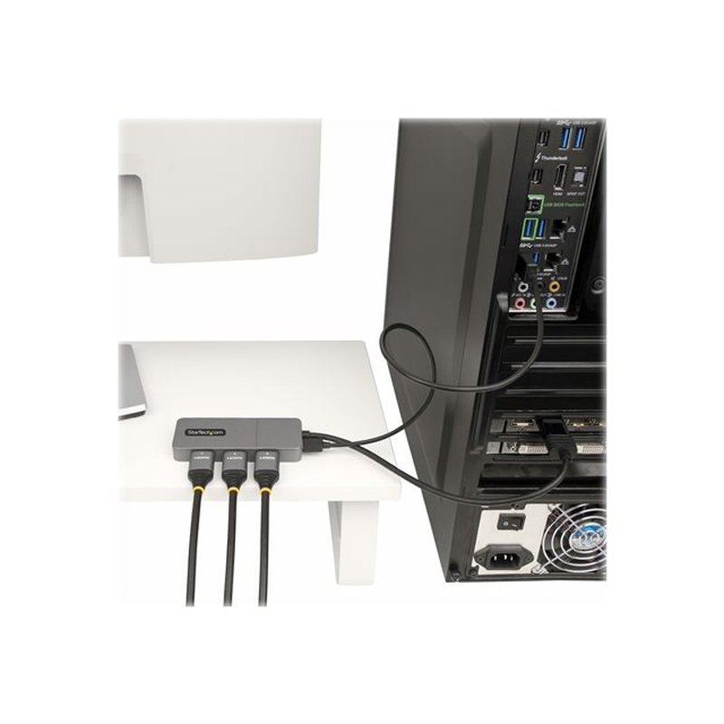 StarTech.com Hub MST de 3 Puertos - Multiplicador Divisor DisplayPort a 3 Puertos HDMI 4K60Hz - Adaptador Gráfico DP 1.4 Multimonitor - Cable de 30cm - Alimentado por USB - Solo Windows - Imagen 6