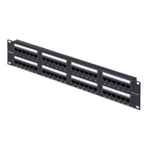 StarTech.com Panel de Parcheo 2U de 48 Puertos Cat6 RJ45 de Montaje en Rack de Servidores - UTP -Tipo 110 Punch Down - Panel de Parcheo para Rack de Servidores de Red