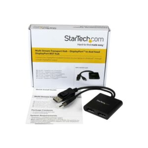 StarTech.com Splitter Multiplicador DP a 2 puertos DisplayPort - Hub MST