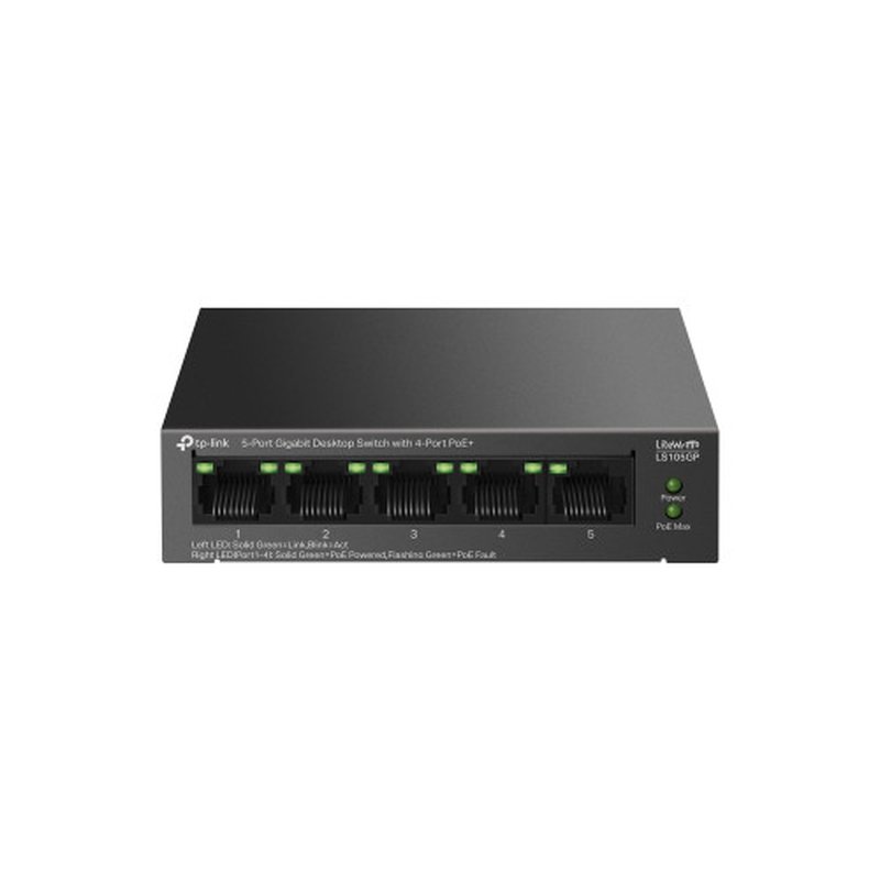 TP-Link LiteWave LS105GP switch No administrado Gigabit Ethernet (10/100/1000) Energía sobre Ethernet (PoE) Negro TP-Link LiteWave LS105GP switch No administrado Gigabit Ethernet (10/100/1000) Energía sobre Ethernet (PoE) Negro