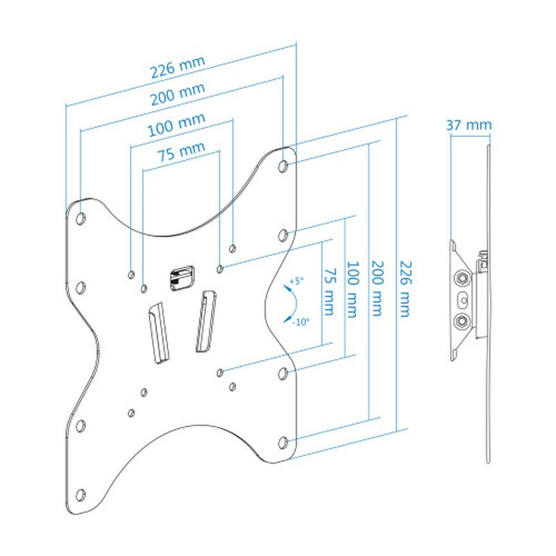 TooQ LP1342T-B soporte para TV 106,7 cm (42") Negro - Imagen 7