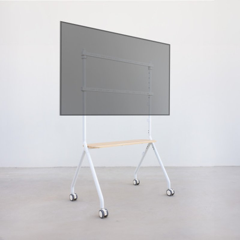 TooQ iLOVE Soporte de Suelo con Ruedas para Pantalla 49"-80", Blanco y Haya TooQ iLOVE Soporte de Suelo con Ruedas para Pantalla 49"-80", Blanco y Haya - Imagen 3