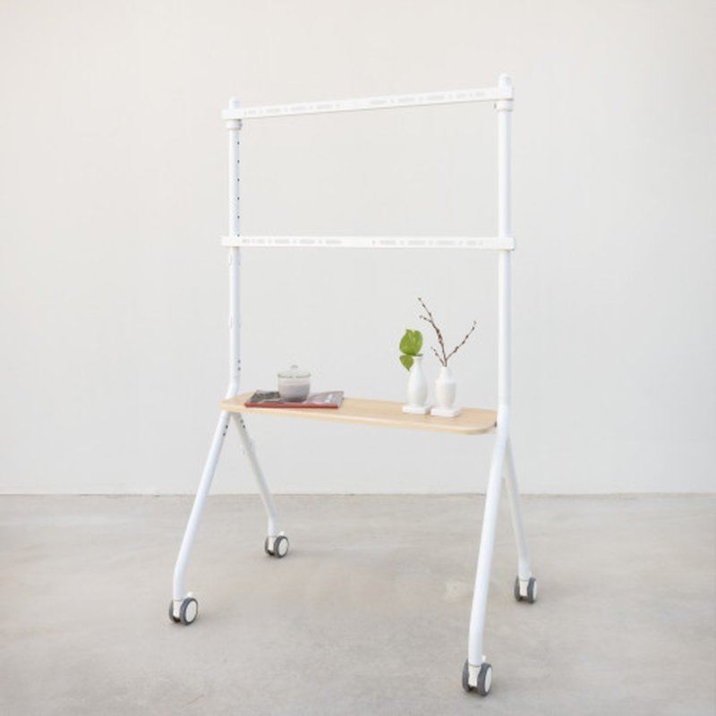 TooQ iLOVE Soporte de Suelo con Ruedas para Pantalla 49"-80", Blanco y Haya TooQ iLOVE Soporte de Suelo con Ruedas para Pantalla 49"-80", Blanco y Haya - Imagen 4