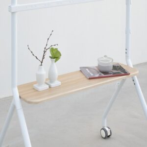 TooQ iLOVE Soporte de Suelo con Ruedas para Pantalla 49"-80", Blanco y Haya