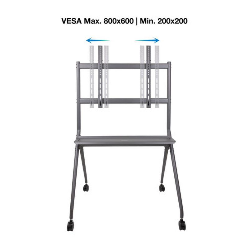 TooQ iSTAND Soporte de Suelo con Ruedas para Pantallas 50"- 86", Gris - Imagen 2