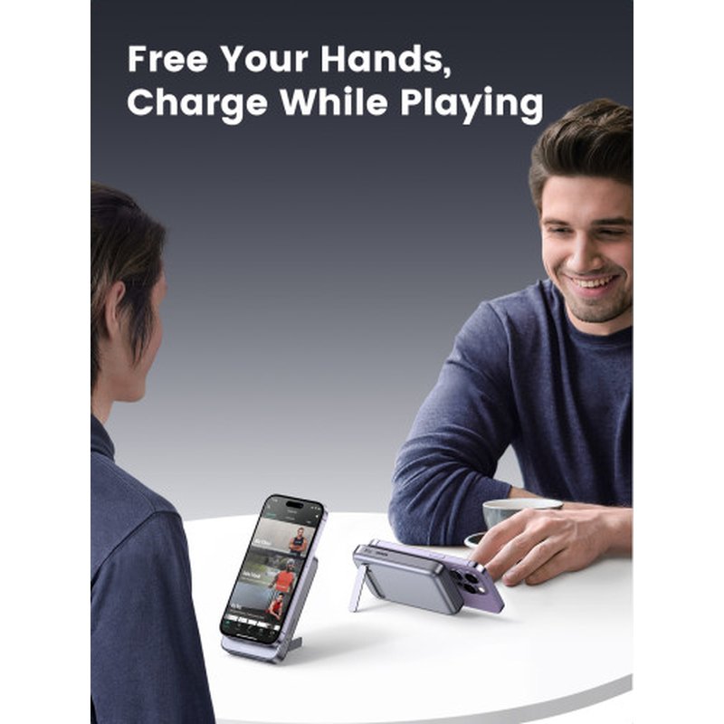 Ugreen 10000mAh Mini Powerbank Wireless 20W with MagSafe grey - Imagen 6