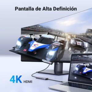 Ugreen 15596 base para portátil y replicador de puertos Alámbrico USB 3.2 Gen 1 (3.1 Gen 1) Type-A + Type-C Aluminio