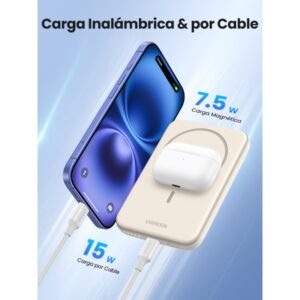 Ugreen 25207 batería externa 5000 mAh Cargador inalámbrico Negro