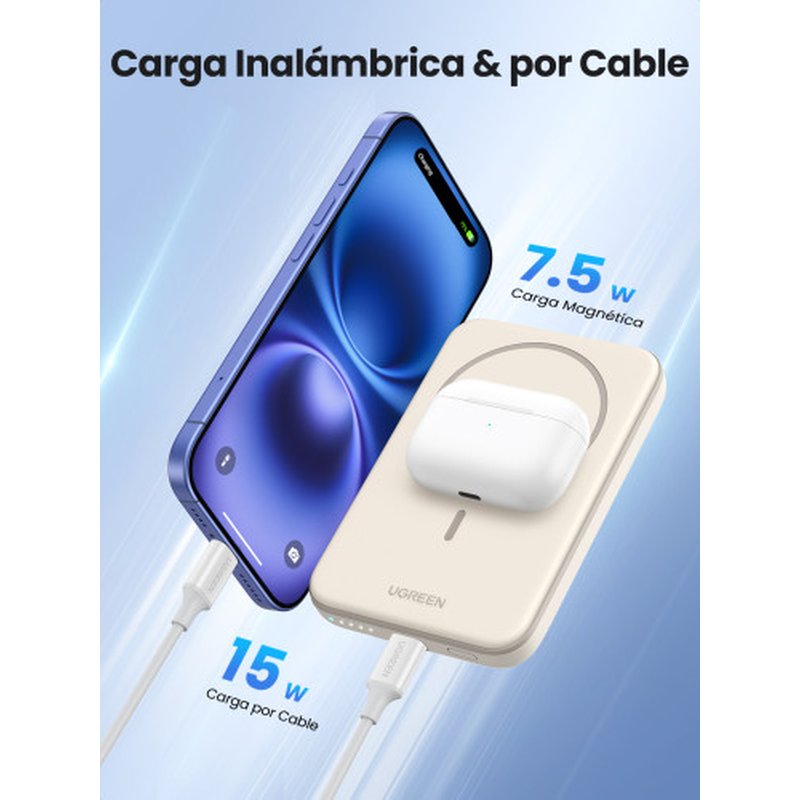 Ugreen 25207 batería externa 5000 mAh Cargador inalámbrico Negro - Imagen 16