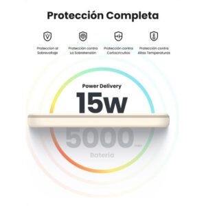Ugreen 25207 batería externa 5000 mAh Cargador inalámbrico Negro