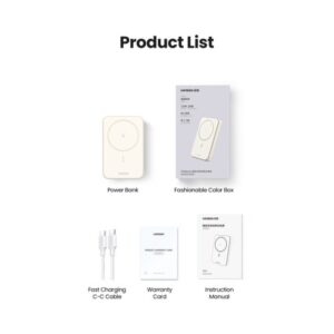 Ugreen 25208 batería externa 10000 mAh Cargador inalámbrico Beige