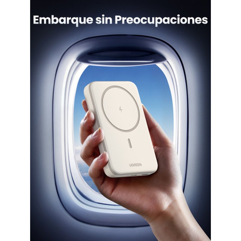 Ugreen 25208 batería externa 10000 mAh Cargador inalámbrico Beige - Imagen 22