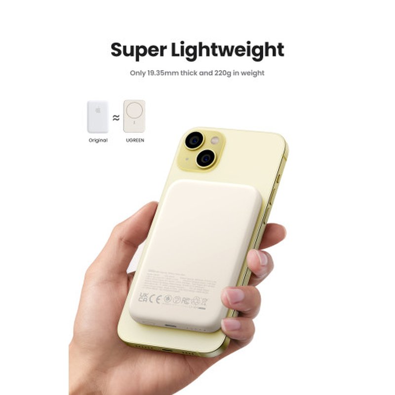 Ugreen 25208 batería externa 10000 mAh Cargador inalámbrico Beige - Imagen 7