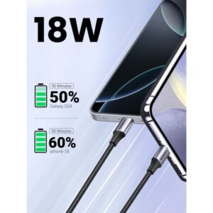 Ugreen 60126 cable USB 1 m USB C USB A Negro, Gris