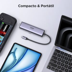 Ugreen 60515 base para portátil y replicador de puertos Alámbrico USB 3.2 Gen 1 (3.1 Gen 1) Type-C Gris