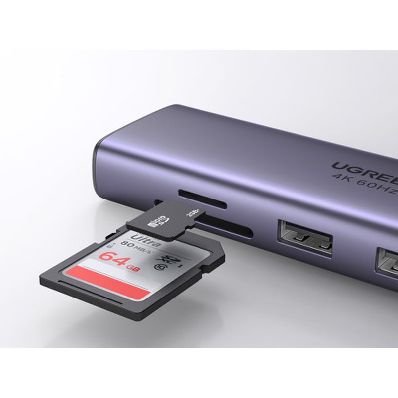 Ugreen 60515 base para portátil y replicador de puertos Alámbrico USB 3.2 Gen 1 (3.1 Gen 1) Type-C Gris - Imagen 6