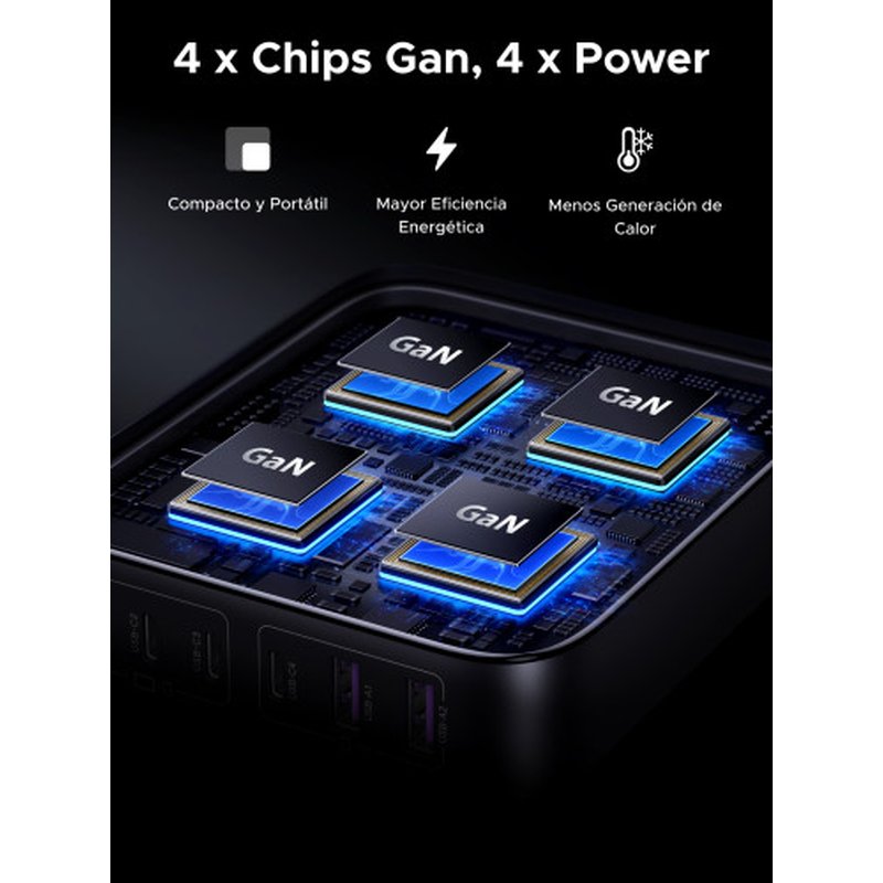 Ugreen Nexode Universal Negro, Gris Corriente alterna Carga rápida Interior - Imagen 10