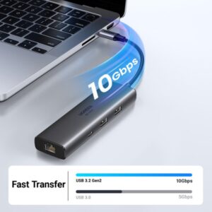 Ugreen REVODOK 6-IN-1 4K@60HZ HDMI ETH DOCK Acoplamiento Base Gris