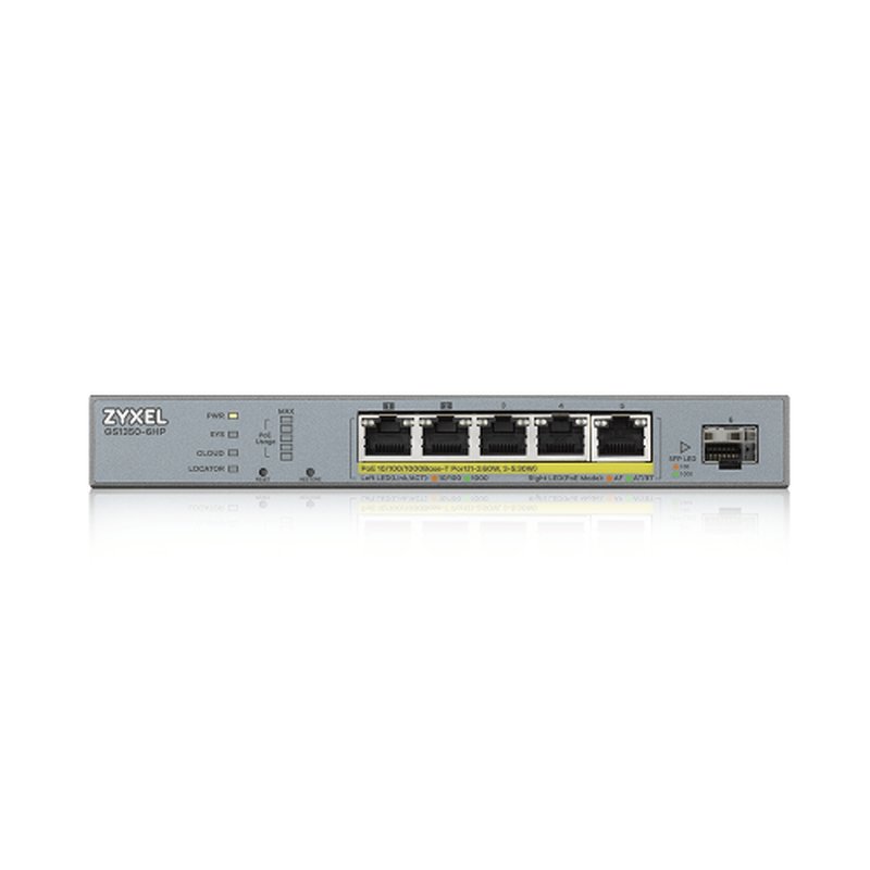 Zyxel GS1350-6HP-EU0101F switch Gestionado L2 Gigabit Ethernet (10/100/1000) Energía sobre Ethernet (PoE) Gris - Imagen 2