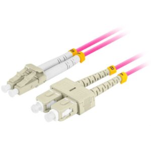 CABLE DE FIBRAOPTICA LANBERG 2M MULTI LC/UPC-SC/UPC DUPLEX OM4 LSZH 3.0MM VL