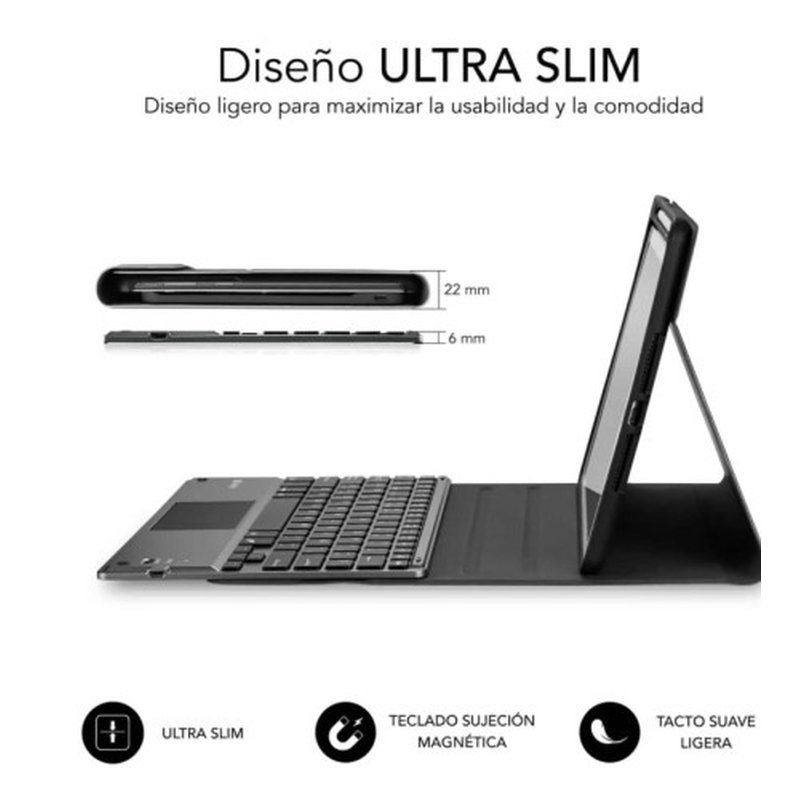 FUNDA TABLET SUBBLIM KEYTAB PRO + TECLADO BLUETOOTH TOUCHPAD BLACK IPAD 10.9" / 11"