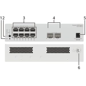 HUAWEI S210-8P2J (8*10/100/1000BASE-T PORTS (128W POE+), 2*2.5GE SFP PORTS, WITH 1*220 V AC POWER ADAPTER, FANLESS)