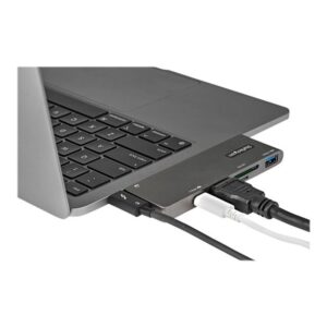 StarTech.com Adaptador Multipuertos USB C para MacBook Pro/Air - Docking Station USB Tipo C a HDMI 4K - con PD de 100W Pass-through - Lector de Tarjetas SD MicroSD - Hub Ladrón USB 3.0 de 2 Puertos