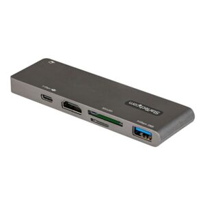 StarTech.com Adaptador Multipuertos USB C para MacBook Pro/Air - Docking Station USB Tipo C a HDMI 4K - con PD de 100W Pass-through - Lector de Tarjetas SD MicroSD - Hub Ladrón USB 3.0 de 2 Puertos