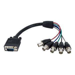 StarTech.com Cable de 30 cm Coaxial para Monitor HD15 VGA a 5 BNC RGBHV - Macho a Hembra