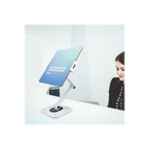 StarTech.com Soporte Ajustable de Sobremesa para Tablet - de Montaje en Pared - 1kg de Capacidad - Base Ergonómica Ajustable para Tablet - con Giro, Rotación e Inclinación