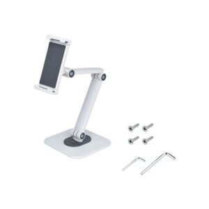 StarTech.com Soporte Ajustable de Sobremesa para Tablet - de Montaje en Pared - 1kg de Capacidad - Base Ergonómica Ajustable para Tablet - con Giro, Rotación e Inclinación